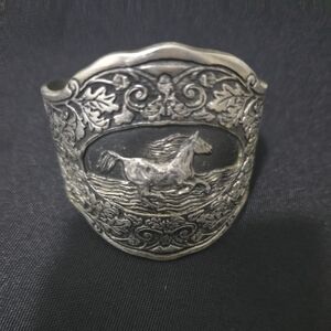 Silver Cuff Horse Bracelet